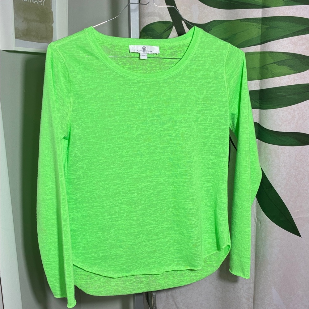 Neon Green Women's Crew Neck Sweater Lightweight